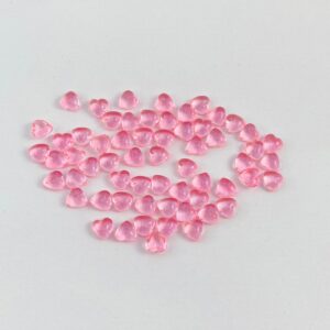 Coração Luxo 4mm Rosa Bebê – 50 unidades