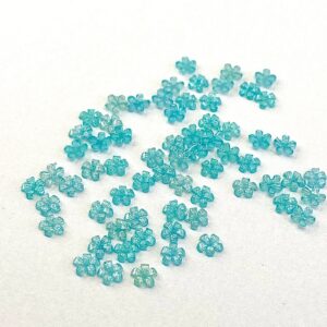 Flor Jasmim Azul c/ Glitter 3mm – 50 unidades