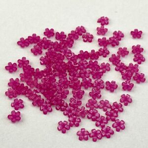 Flor Jasmim Pink c/ Glitter 3mm – 50 unidades